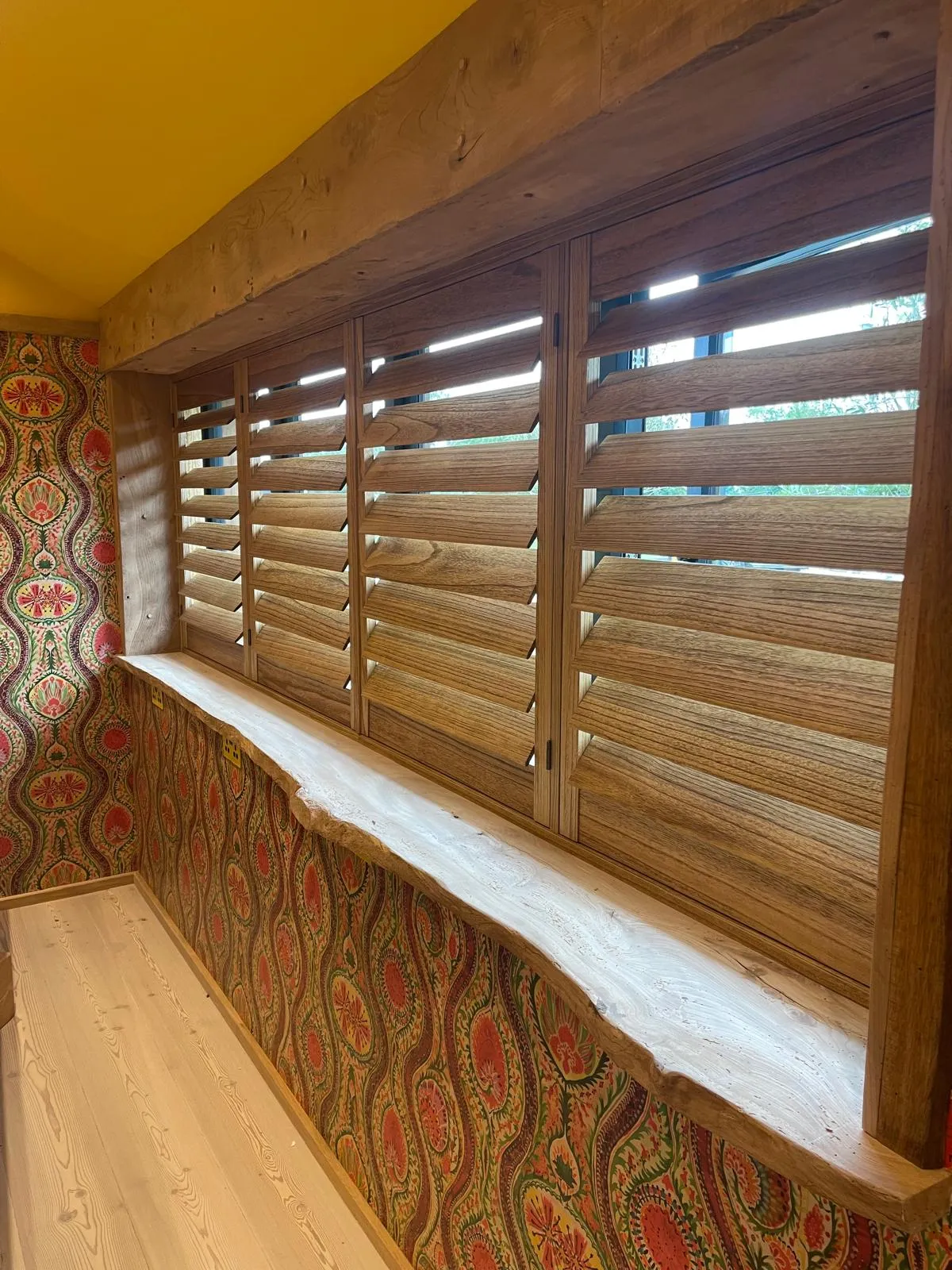 Basswood plantation shutters full height