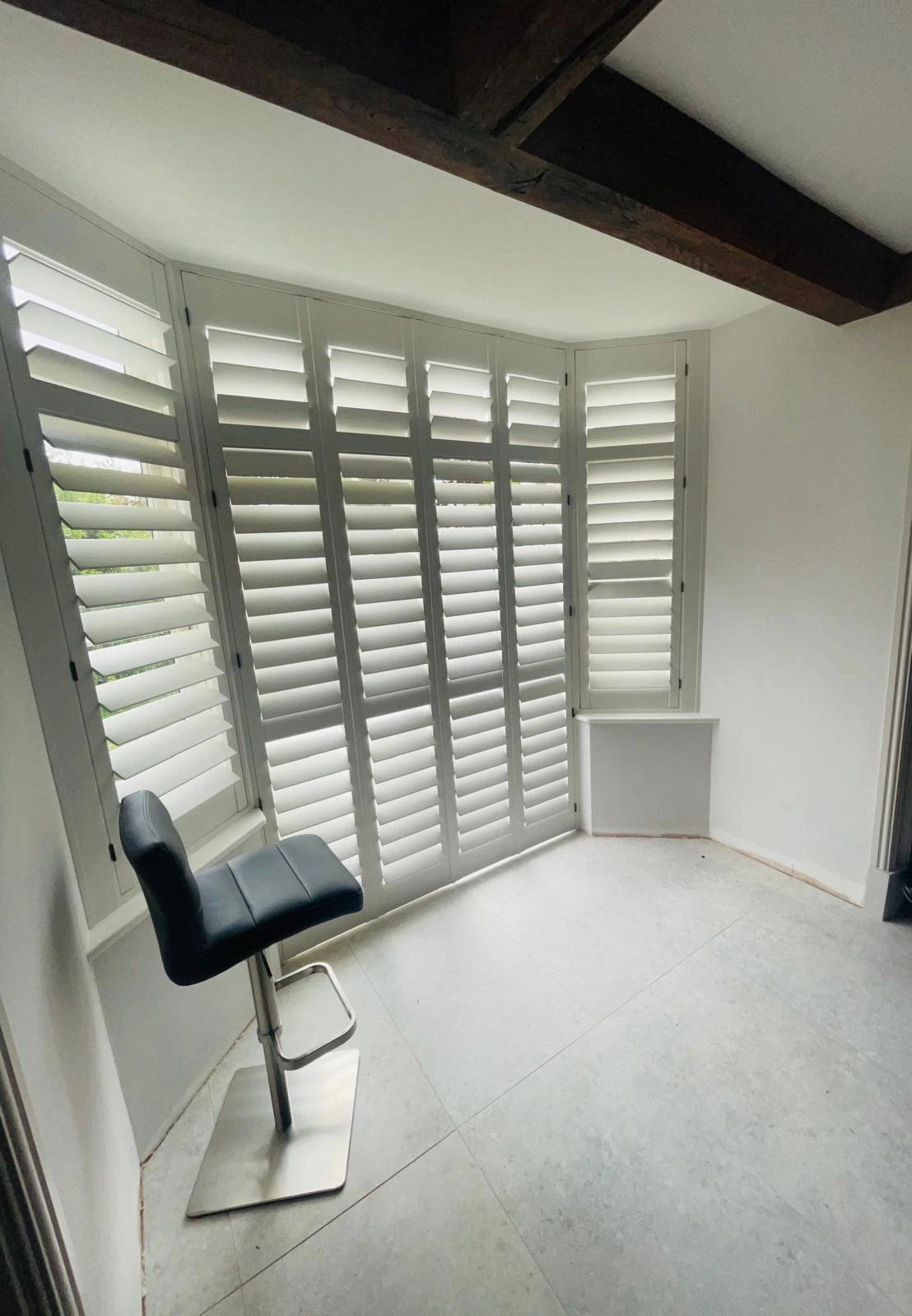 Patio door shutters fully closed